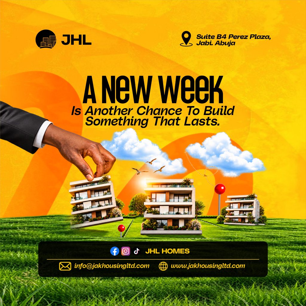 JHL Homes New Week graphic encouraging long-term planning and building for the future